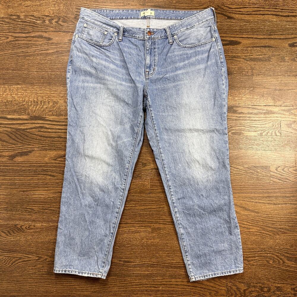 Madewell Slouchy Boyjean Jeans Womens 16W Blue Light Wash Mid Rise Boyfriend